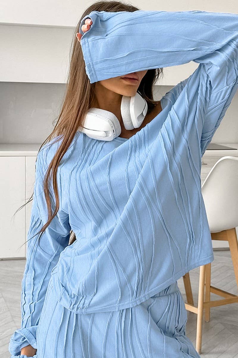 CWSPJ0277_LONG-SLEEVED AND LONG-PANTS PAJAMAS TWO-PIECE SET