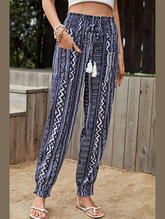 BOHEMIAN TASSEL JOGGER PANTS - Doublju