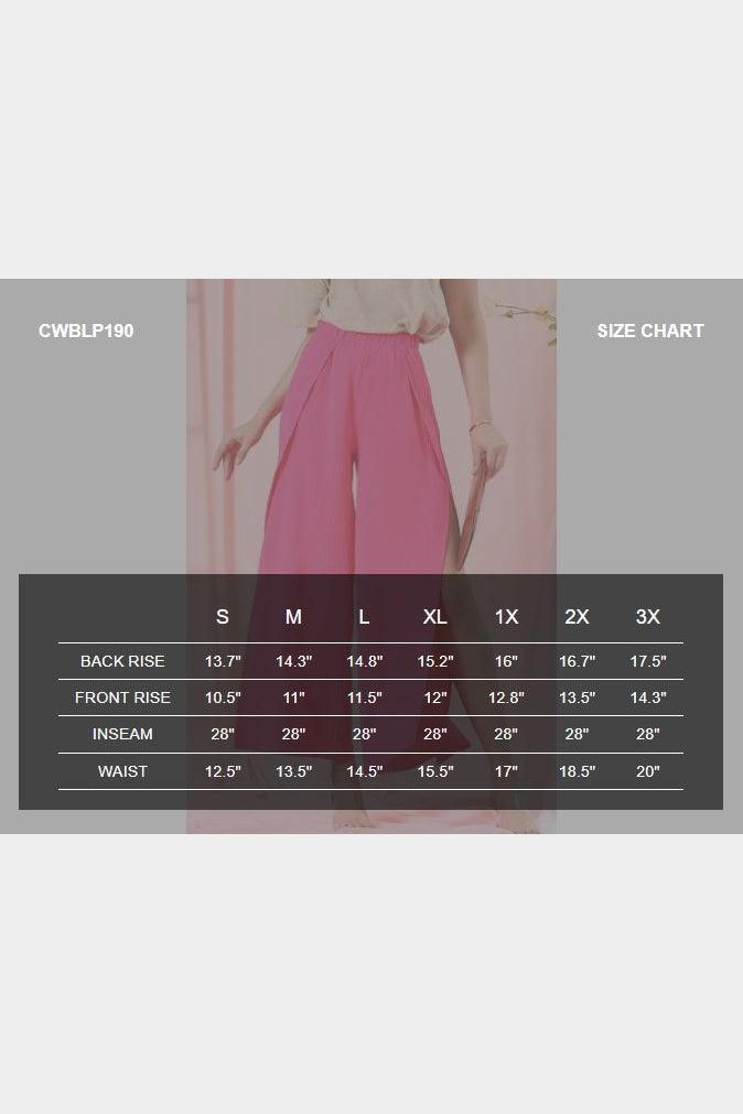 BANDED FRONT OPENING SLIT LEG WIDE PANTS - Doublju