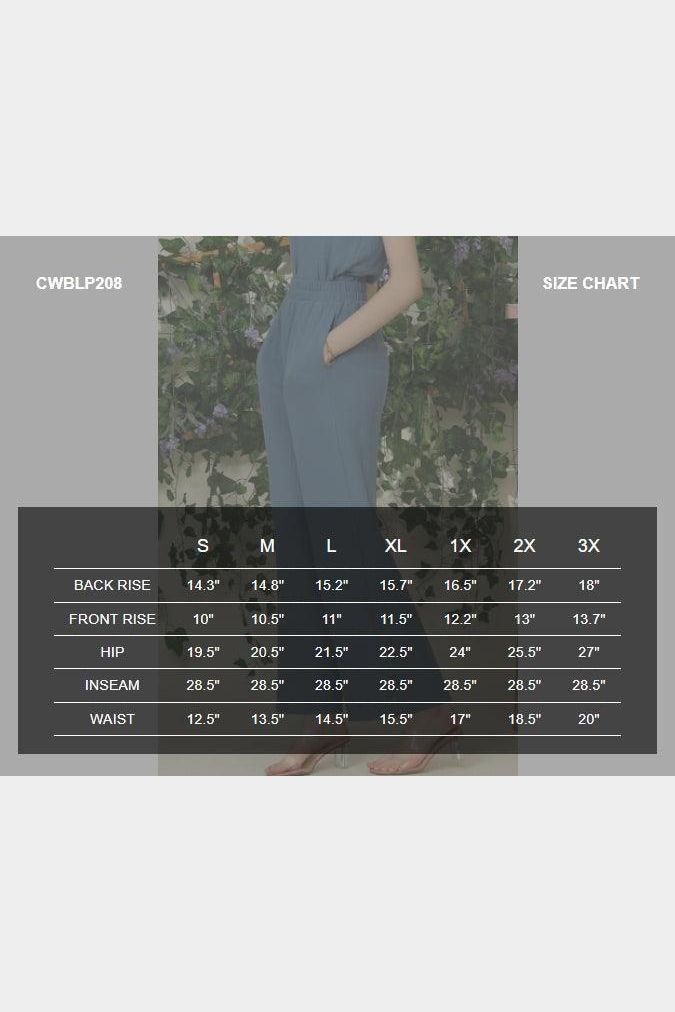 BANDED SMOCKING LONG PANTS WITH BUTTON DETAILED - Doublju