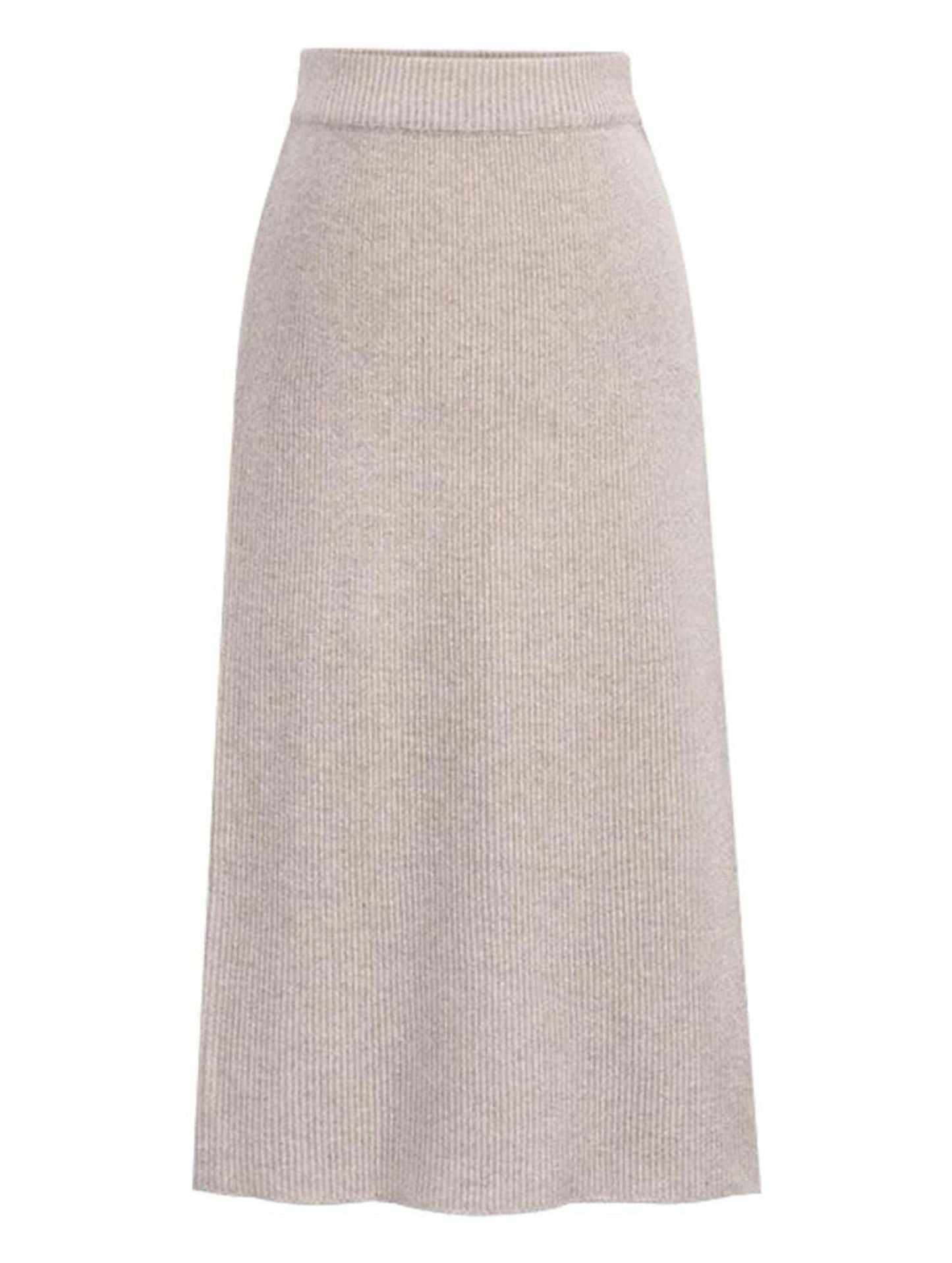SLIT BACK HIGH WAIST BAND WARM LONG SKIRT - Doublju