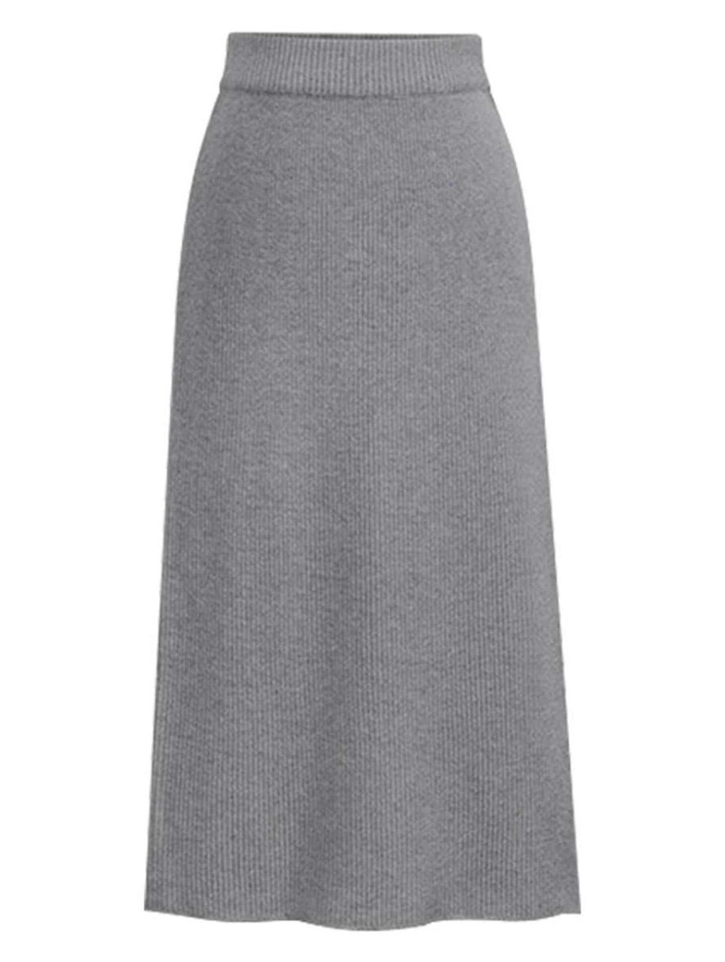 SLIT BACK HIGH WAIST BAND WARM LONG SKIRT - Doublju