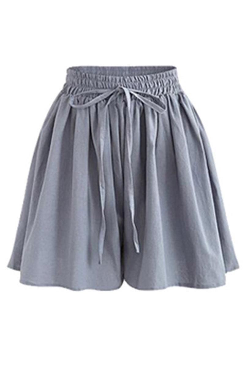 ELASTIC WAIST COMFY CASUAL SHORTS - Doublju