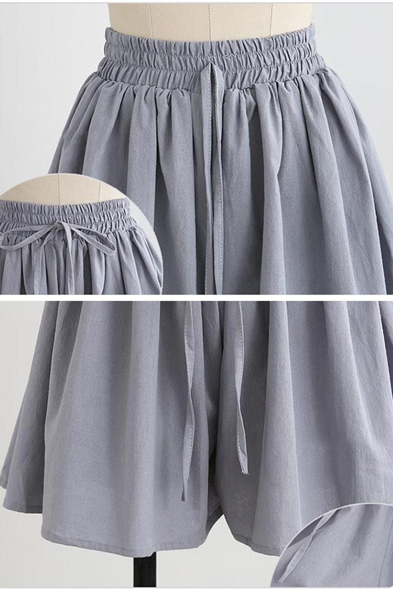 ELASTIC WAIST COMFY CASUAL SHORTS - Doublju