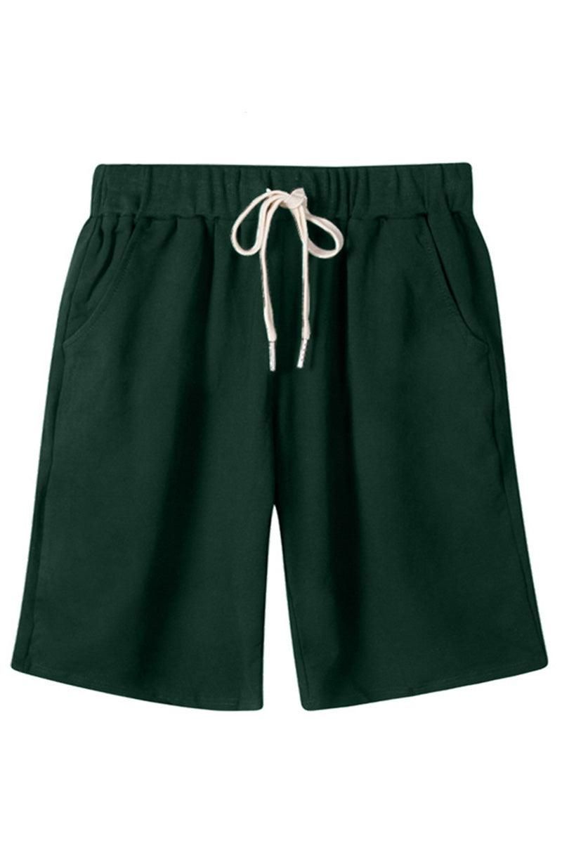 ELASTIC WAIST CASUAL WOMEN SHORTS - Doublju