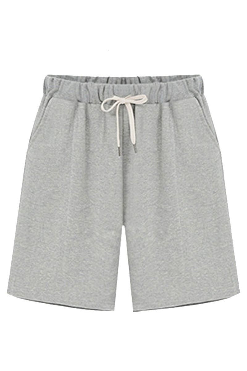 ELASTIC WAIST CASUAL WOMEN SHORTS - Doublju