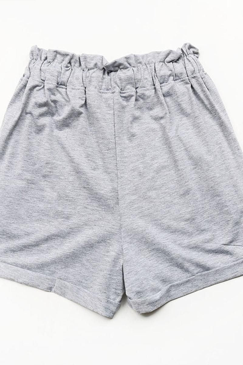 DRAWSTRING BUTTON POINT ROLL UP SHORTS - Doublju