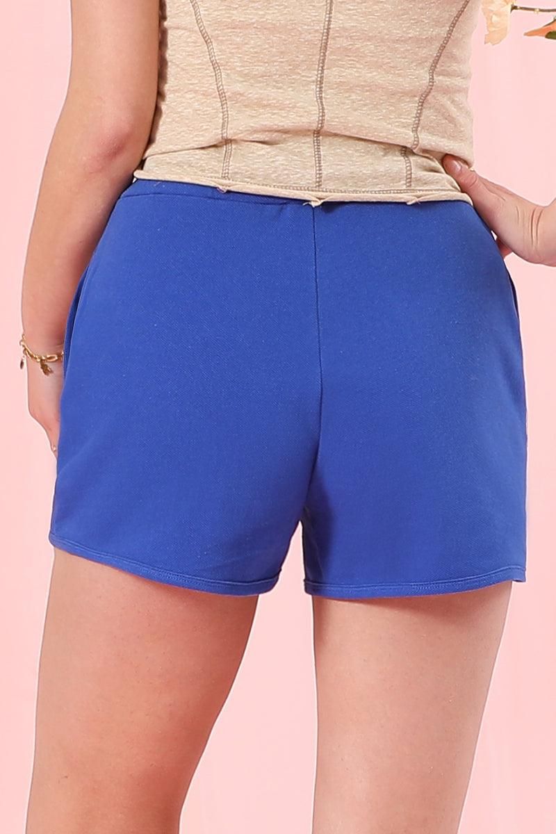 BANDED HIGH WAIST SHORT BINDING PANTS WITH STRING - Doublju