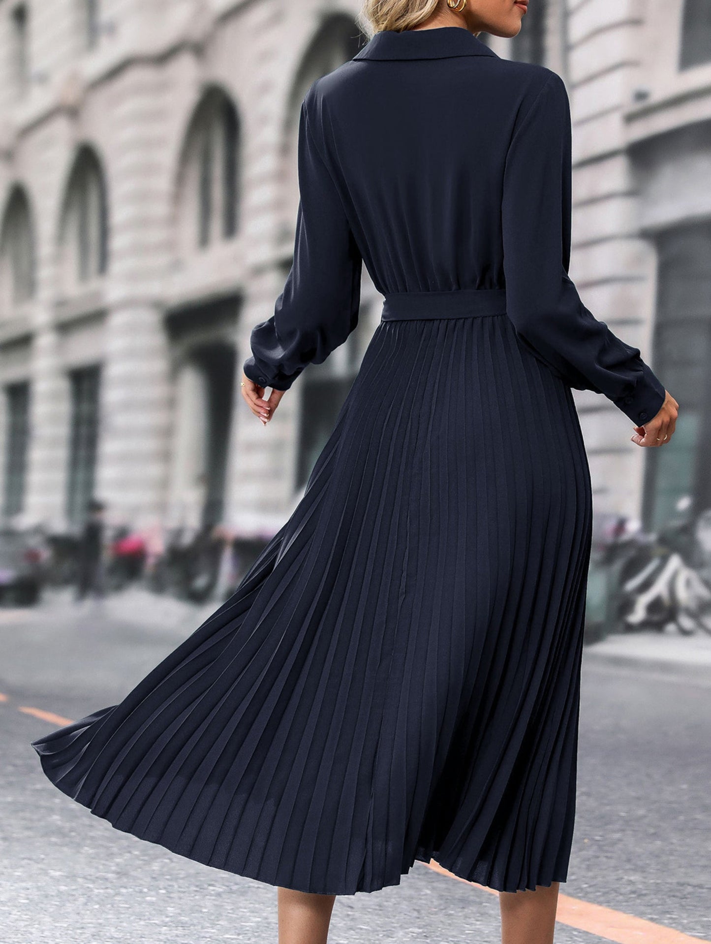 High-end plain color dress