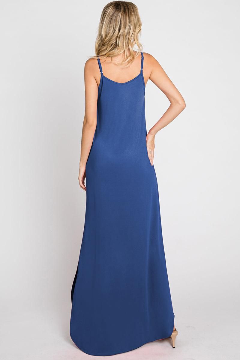 CAMI MAXI DRESS WITH POCKETS - Doublju