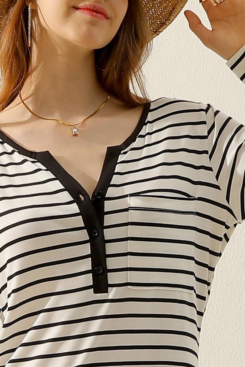 BUTTON DOWN LONG SLEEVE CASAUL MAXI KNEE DRESS - Doublju