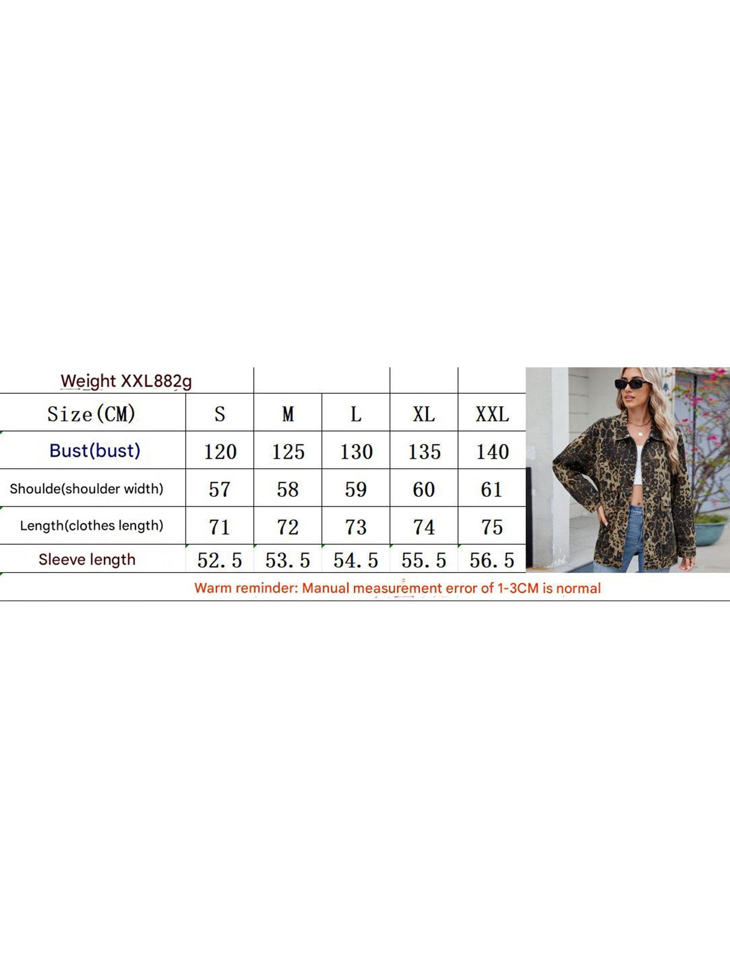 Versatile loose leopard print denim jacket