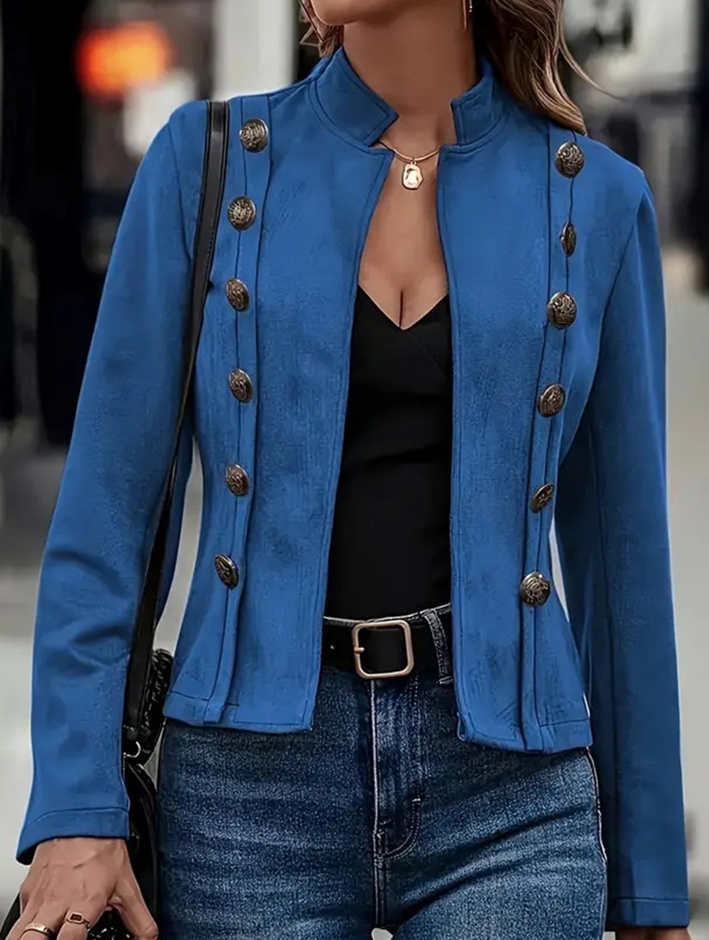 Vintage double-breasted long-sleeved jacket