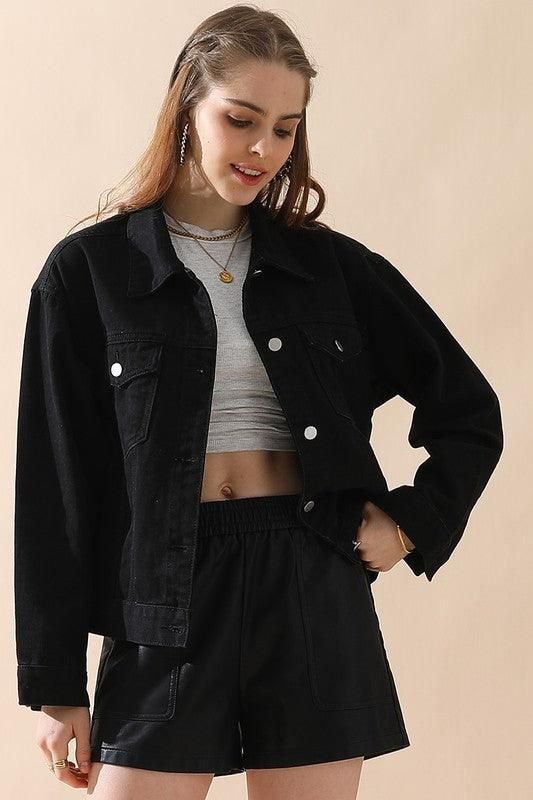 BUTTON DOWN CASUAL DENIM JACKET - Doublju