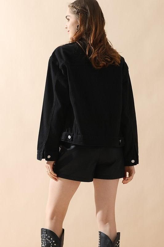 BUTTON DOWN CASUAL DENIM JACKET - Doublju