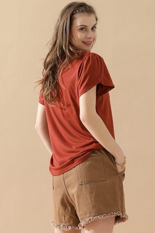 ELASTIC WAIST CASUAL DENIM SHORTS - Doublju