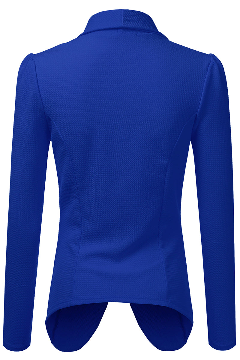 Classic Draped Open Front Blazer Jacket for Women with Plus Size