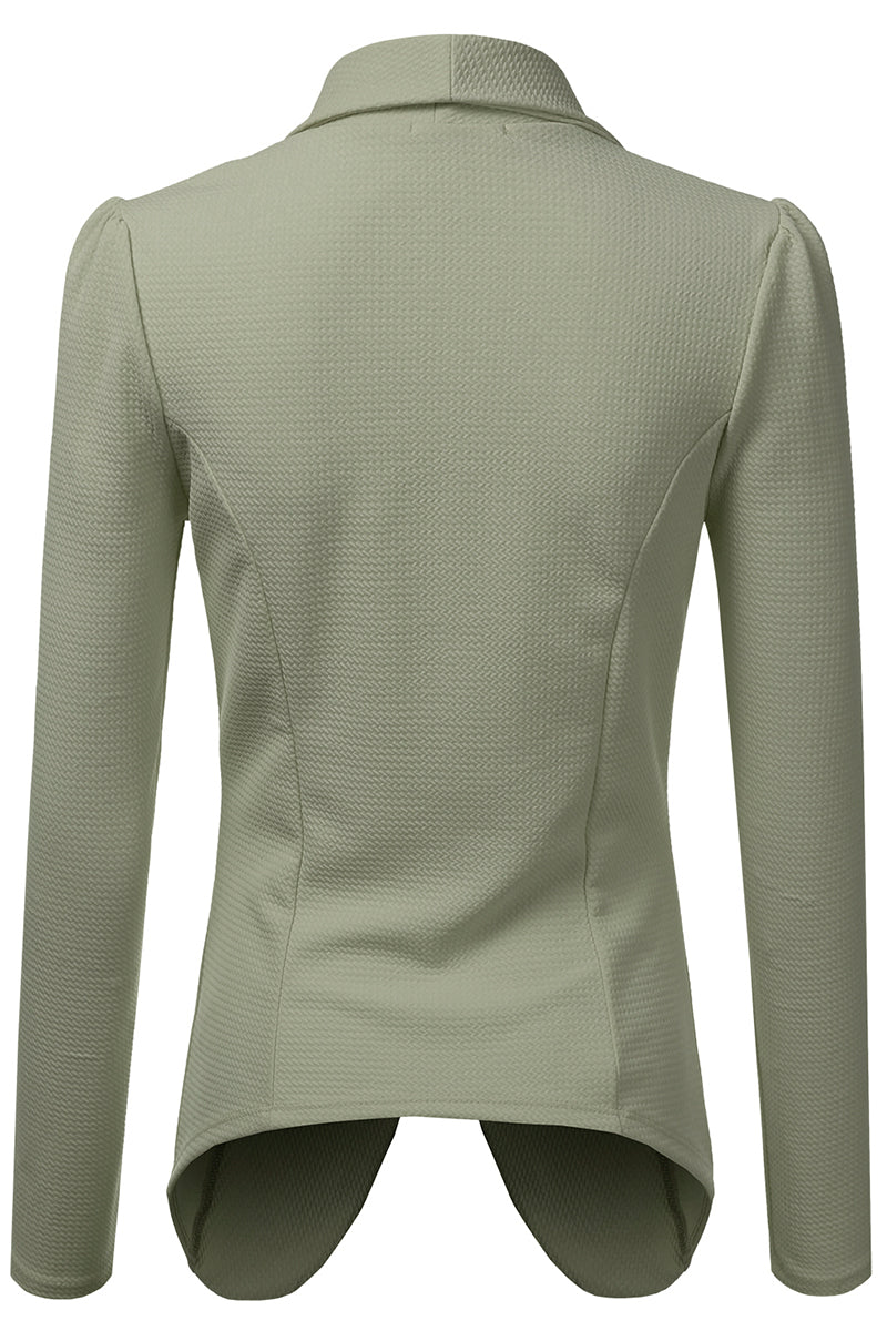 Classic Draped Open Front Blazer Jacket for Women with Plus Size