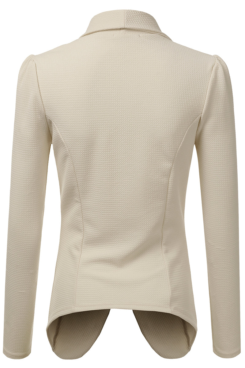 Classic Draped Open Front Blazer Jacket for Women with Plus Size