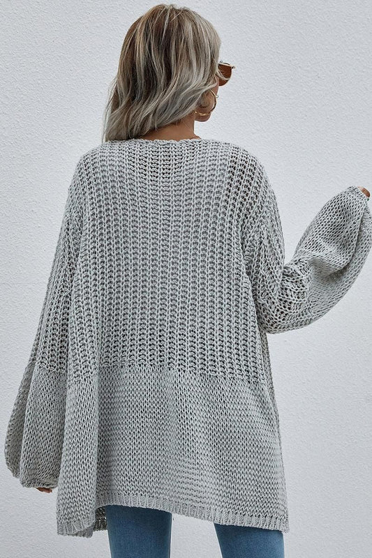 CROCHET LONG SLEEVE KNIT CARDIGAN SWEATER COATS - Doublju