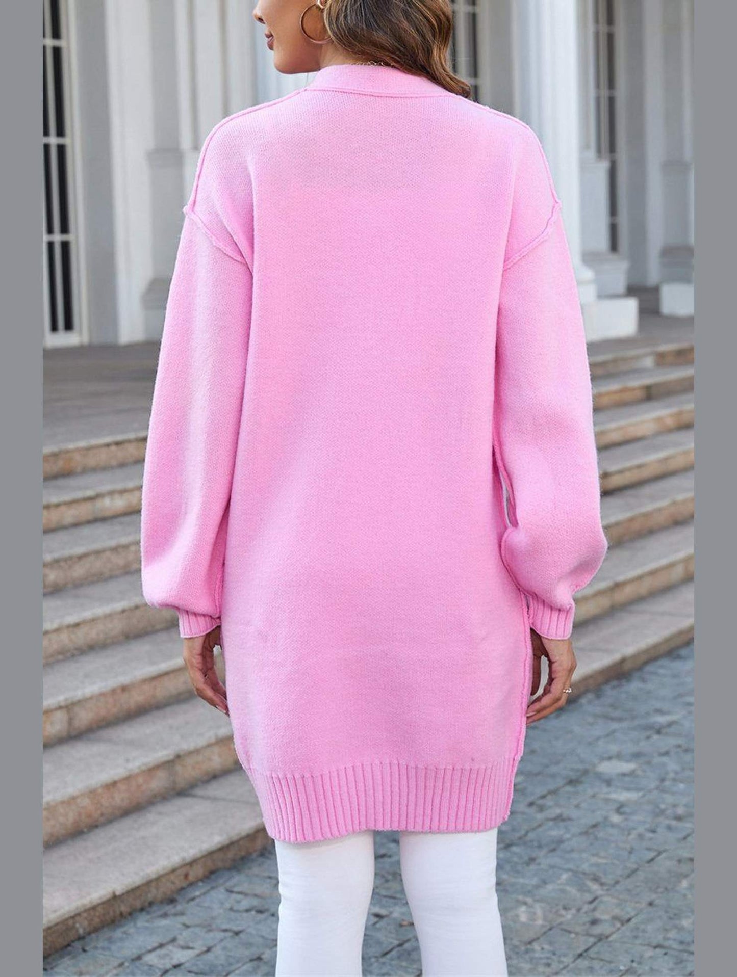 Women?™s Ribbed Open Front Cardigan with Pockets | Casual Knitwear