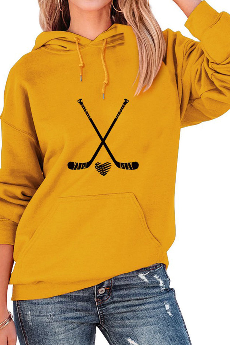 WOMEN HOCKEY GAME DAY PRINTING PULLOVER HOODIE