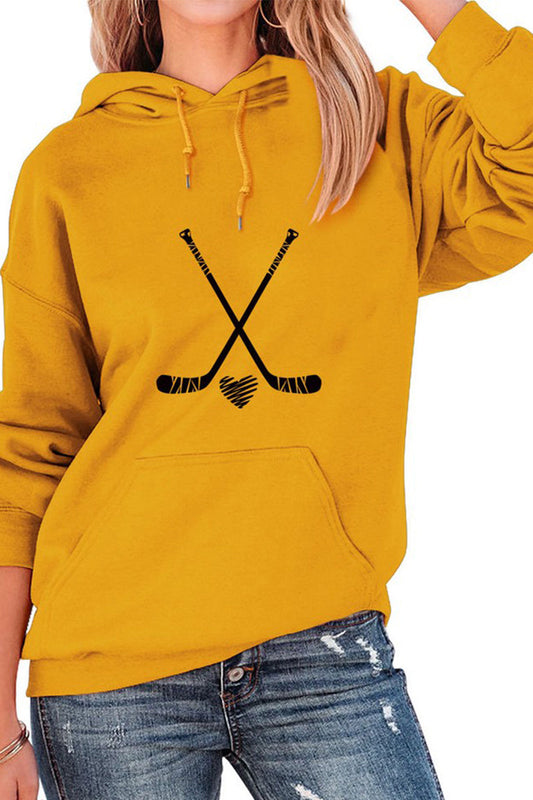 WOMEN HOCKEY GAME DAY PRINTING PULLOVER HOODIE