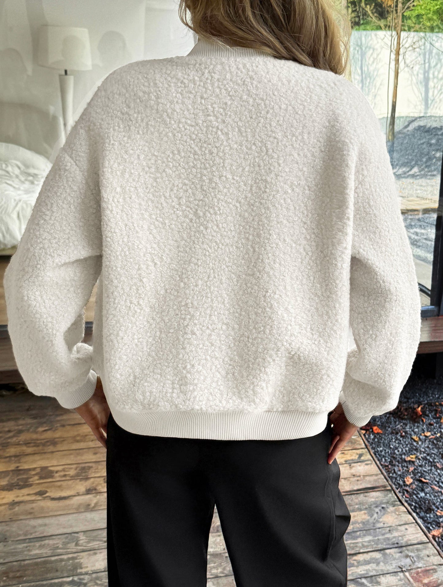 Casual Cropped Button Long Sleeve Jacket