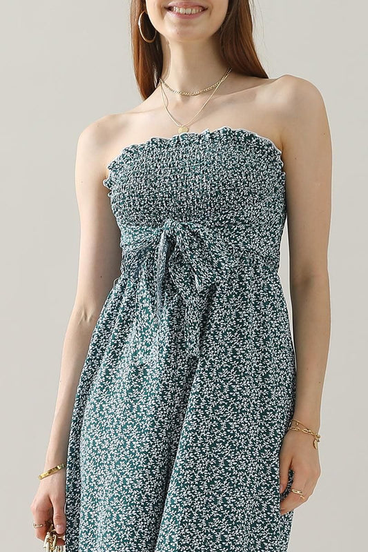 BIG RIBBON RUFFLED TANK TOP WIDE JUMPSUIT - Doublju