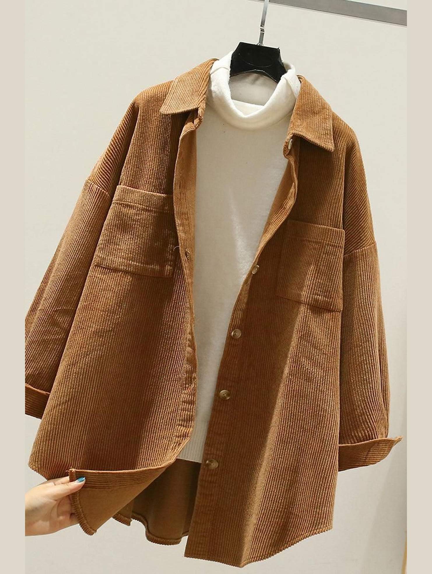 CORDUROY TWO POCKETS SHIRT - Doublju