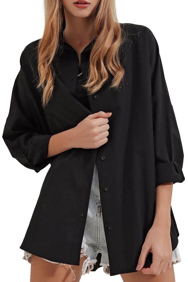 BUTTON DOWN BASIC DAILY WOMEN SHIRTS - Doublju