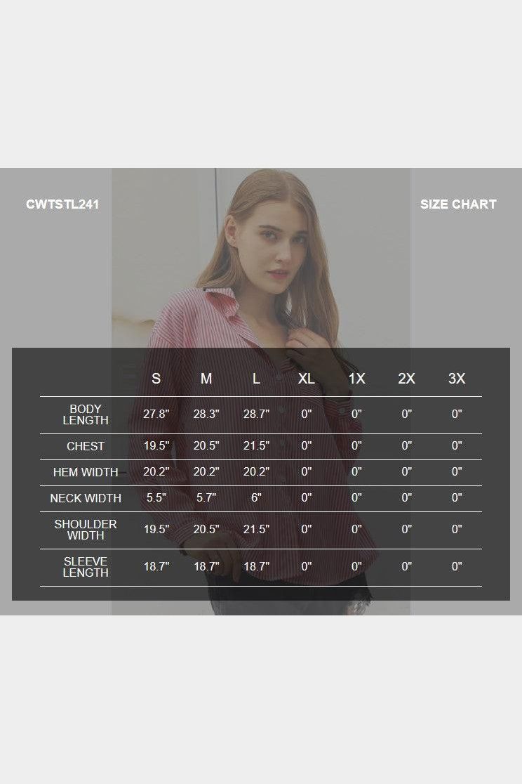 BUTTON DOWN VERTICAL STRIPE ONE POCKET SHIRTS - Doublju