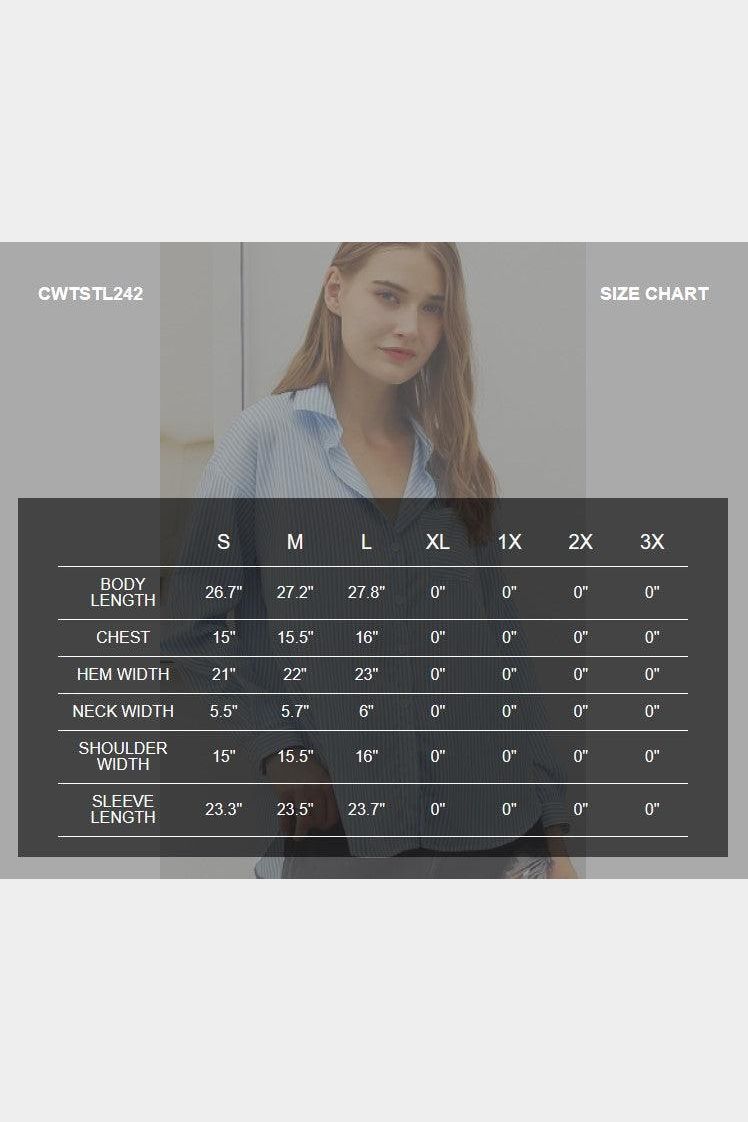 BUTTON DOWN VERTICAL STRIPE TWO POCKETS SHIRTS - Doublju