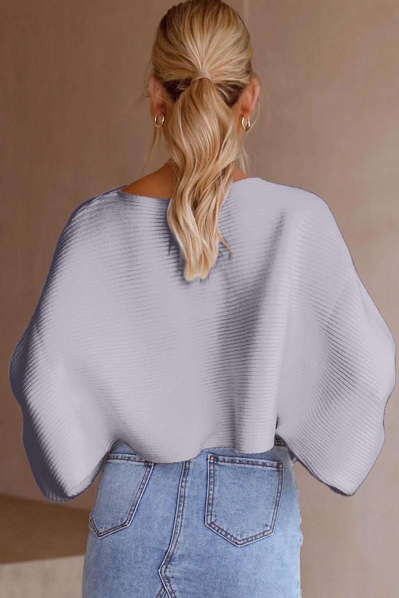 LOOSE STRAPLESS LARGE SIZE SOLID COLOR SWEATER - Doublju