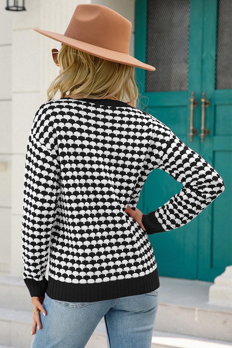 WOMENS PATTERNED ROUND NECK TOP - Doublju