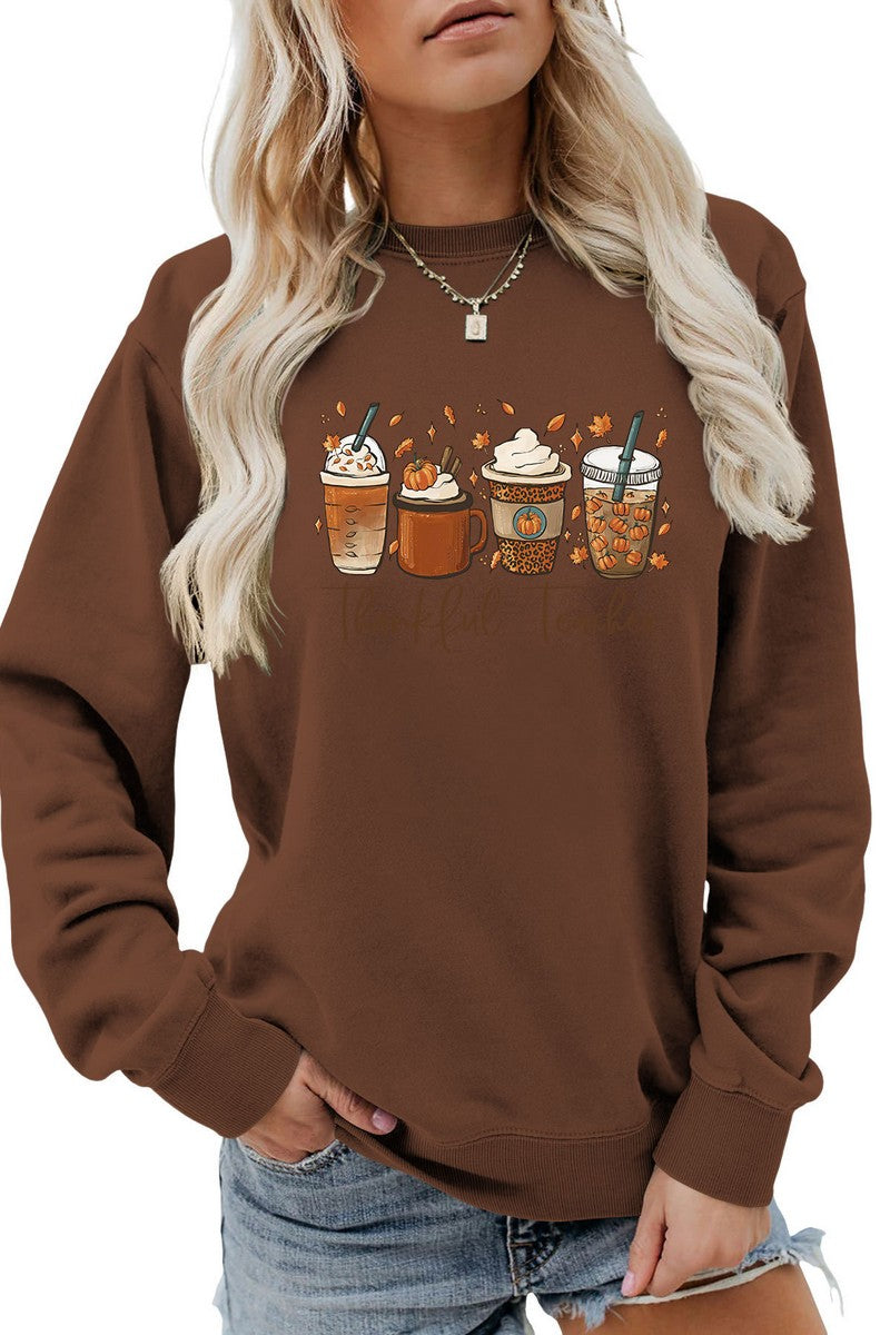 WOMEN ICE CREAM PRINTING LONG SLEEVE PULLOVER