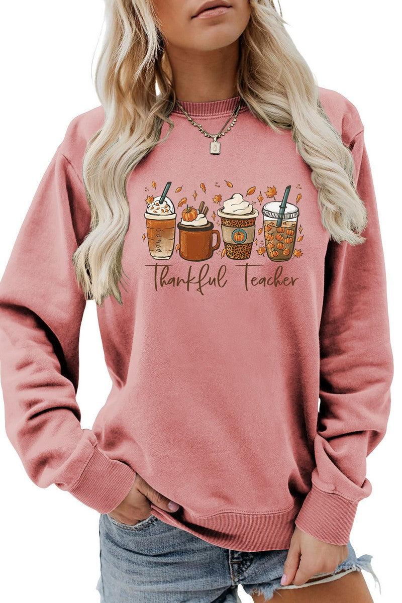 WOMEN ICE CREAM PRINTING LONG SLEEVE PULLOVER