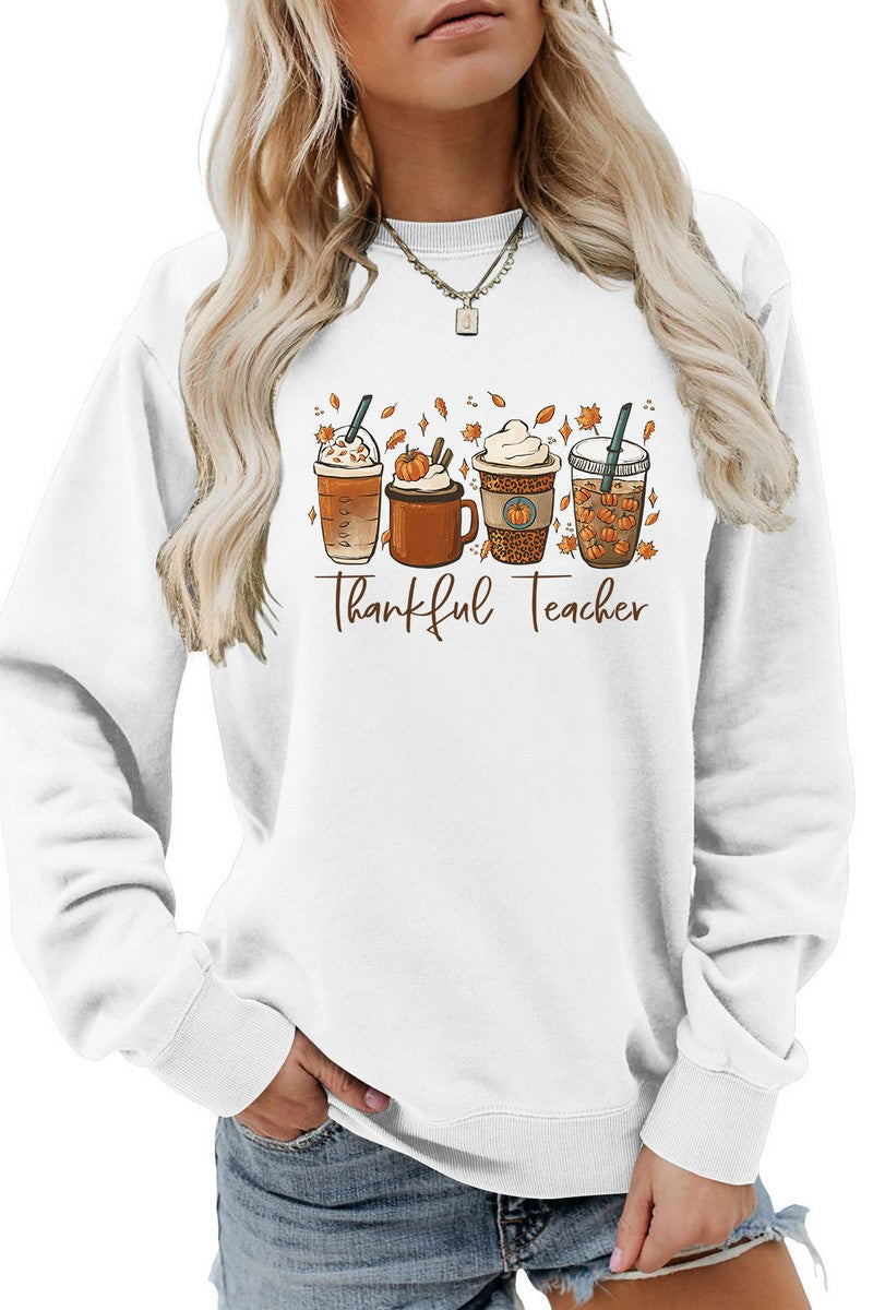 WOMEN ICE CREAM PRINTING LONG SLEEVE PULLOVER