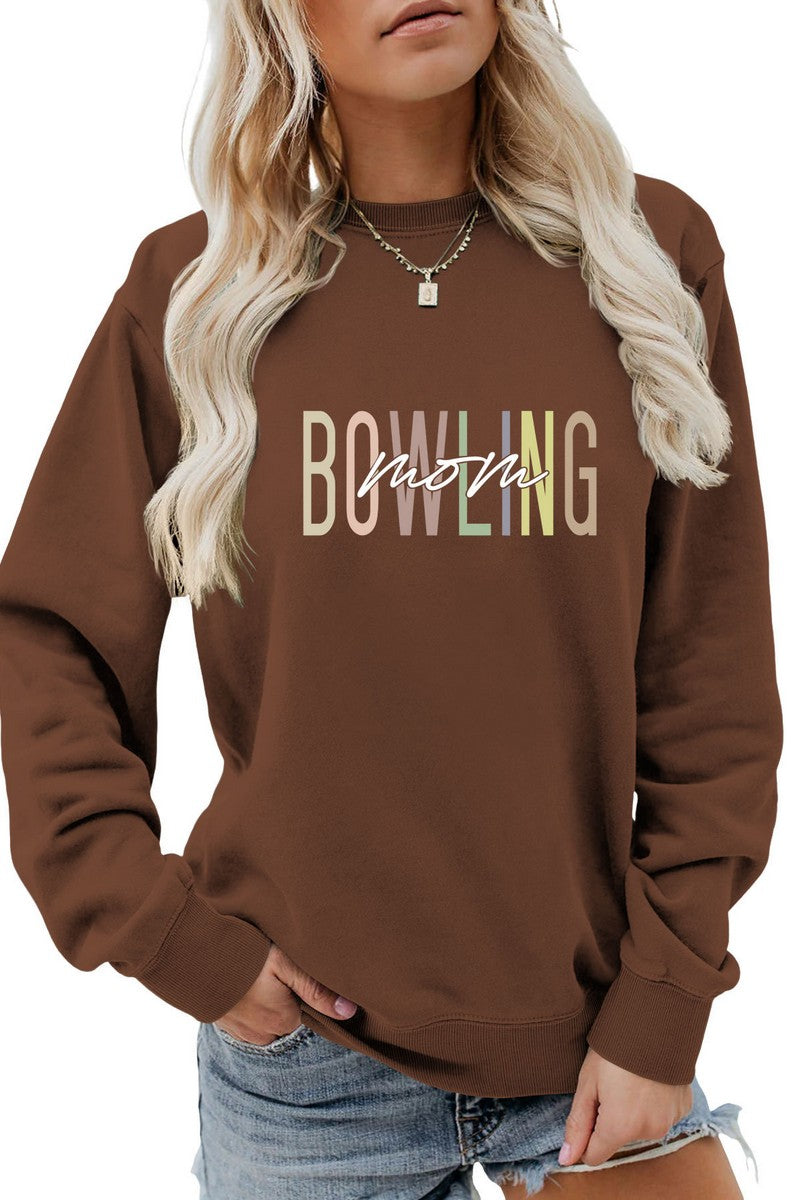 WOMEN BOWLING GAME DAY PRINTING PULLOVER TEE
