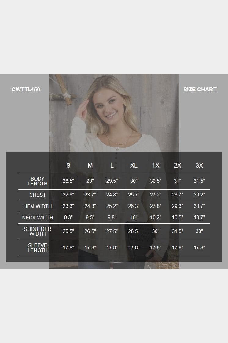 BUTTON PLACKET DETAILED LONG SLEEVE WAFFLE TOP - Doublju