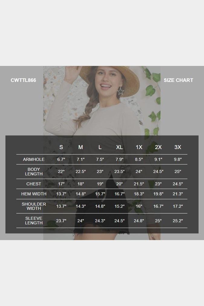 CREW NECK LONG SLEEVE LACE-UP STRING SHIRRING TOP - Doublju