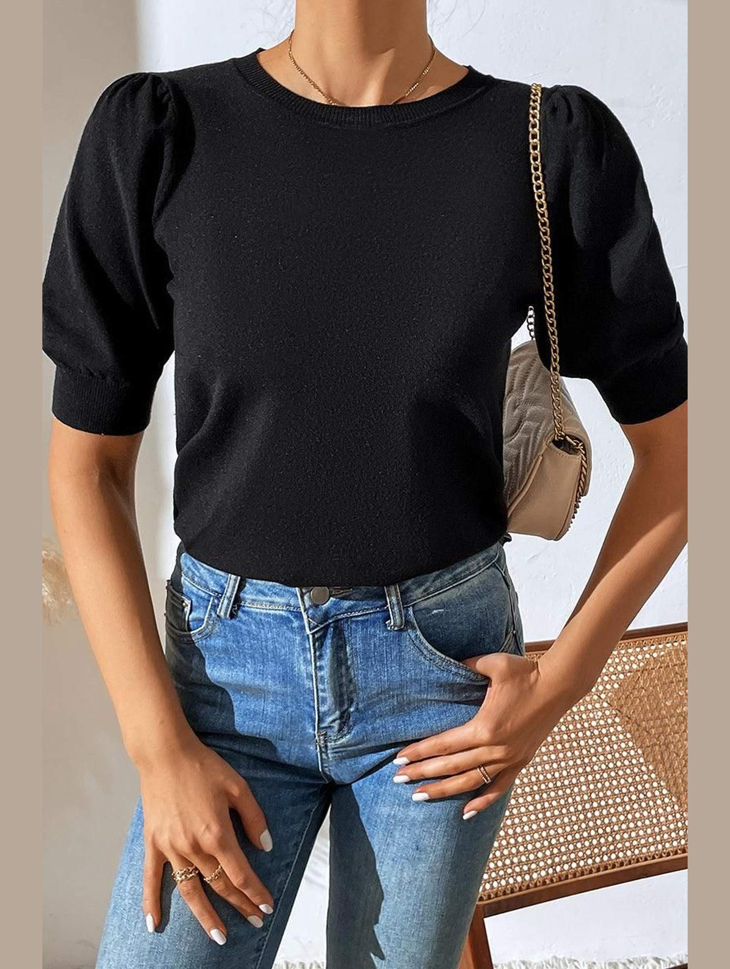 BASIC DAILY SHORT SLEEVE CASUAL TOP - Doublju