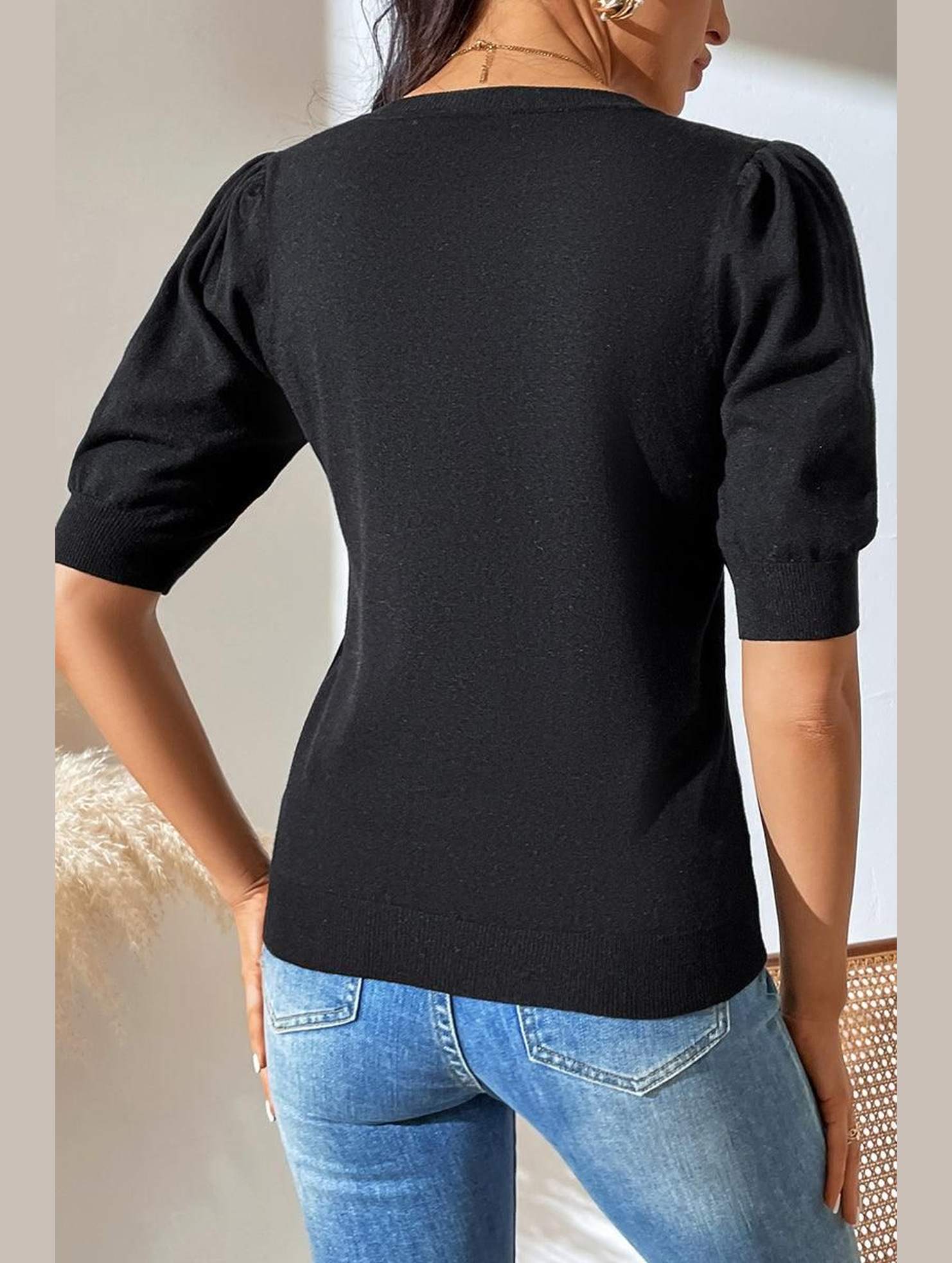 BASIC DAILY SHORT SLEEVE CASUAL TOP - Doublju