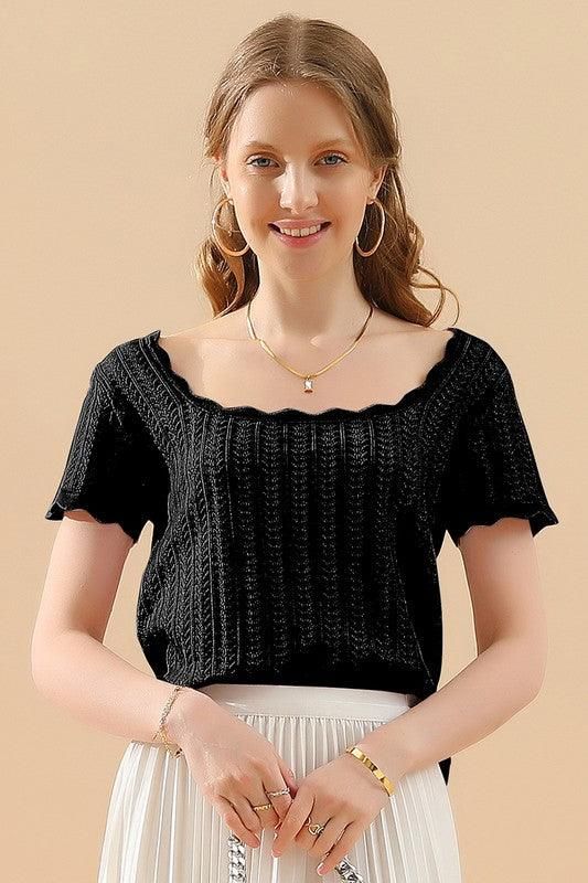 DEEP ROUND NECK DAILY TOP - Doublju