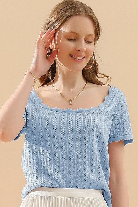 DEEP ROUND NECK DAILY TOP - Doublju
