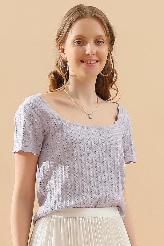 DEEP ROUND NECK DAILY TOP - Doublju