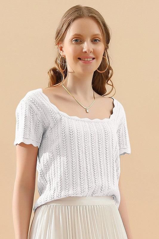 DEEP ROUND NECK DAILY TOP - Doublju