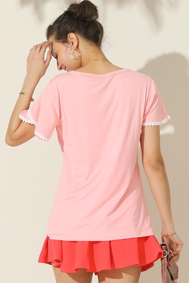 DOUBLE LAYERED SHORT SLEEVE CASUAL TOP - Doublju