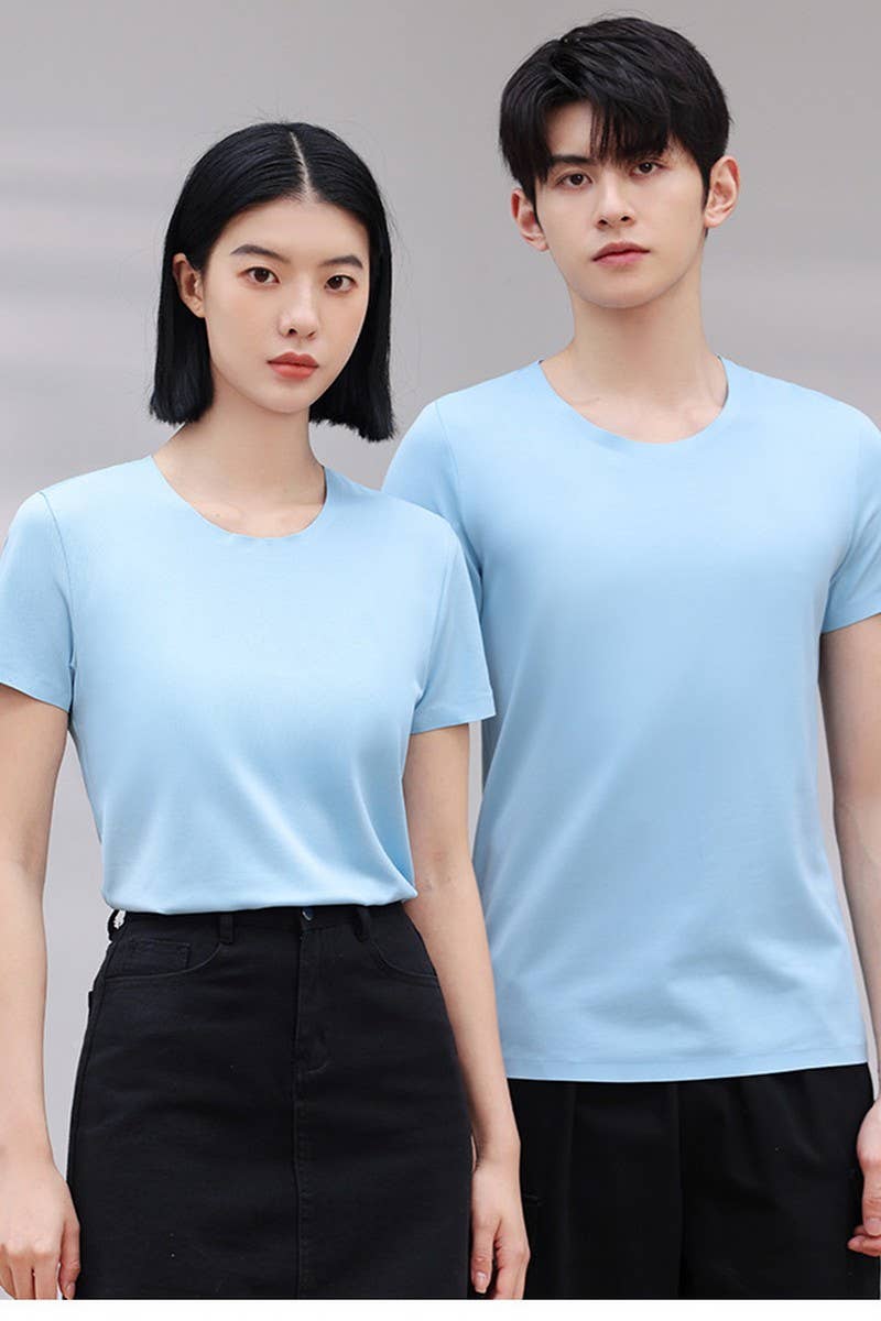 CWTTS00719_SOLID COLOR COOL ICE SILK SHORT SLEEVE T-SHIRT