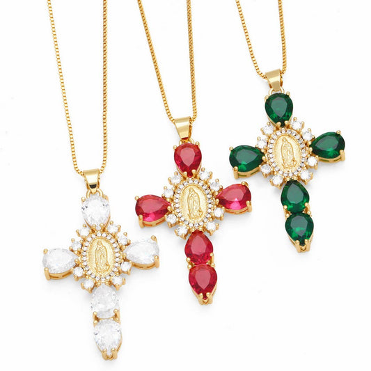 VIRGIN MARY CROSS NECKLACE
